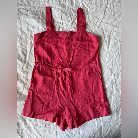 GAP Square Neck Cami Romper with Drawstring Tie Waist - Picture 2 of 5